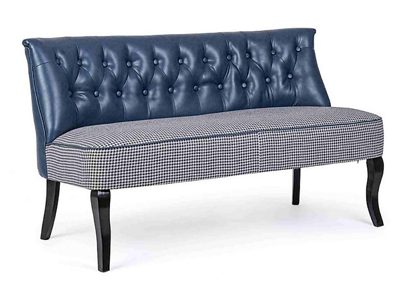 Bizzotto Sofa 2-Sitzer Sofa Batilda aus Kunstleder, Blau günstig online kaufen