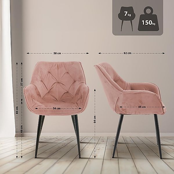 CLP Esszimmerstuhl Tanna Samt (2er Set), günstig online kaufen