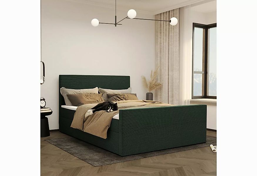 Kaiser Möbel Boxspringbett Modern mit bettkasten und topper VIESTA stoff Po günstig online kaufen