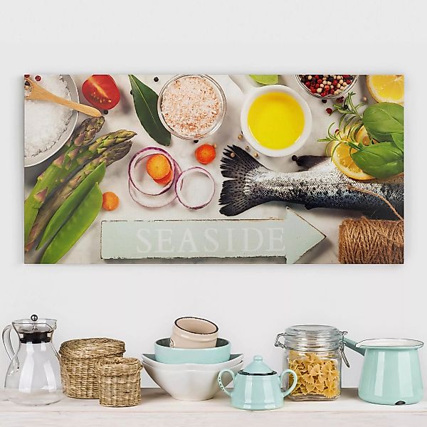 Leinwandbild Küche - Querformat Seaside günstig online kaufen