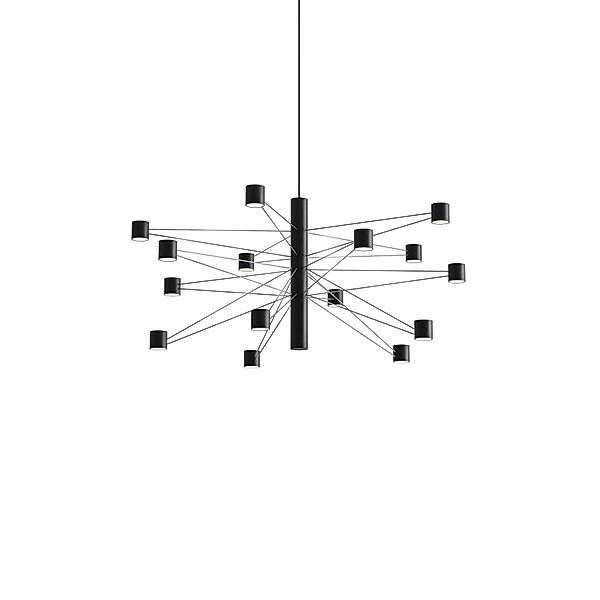 kdln LED-Hängelampe POLAR 15.1, Ø 77 cm, schwarz 15-flg. dim günstig online kaufen