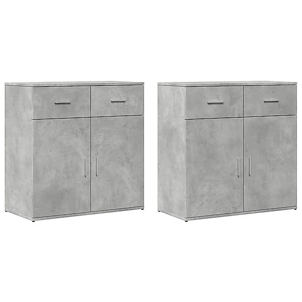 vidaXL Sideboards 2 Stk Betongrau 79x38x80 cm Holzwerkstoff 3276619 günstig online kaufen