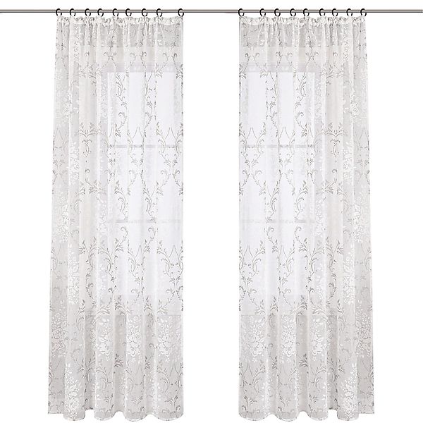 Joyswahl Vorhang Hofstil (1 St), Kräuselband, transparent, mit retro Blumen günstig online kaufen