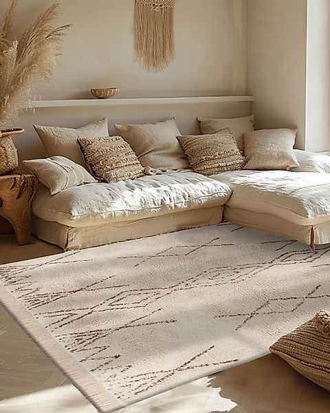Qiyano Teppich Alena 100 Creme/Braun 160 günstig online kaufen