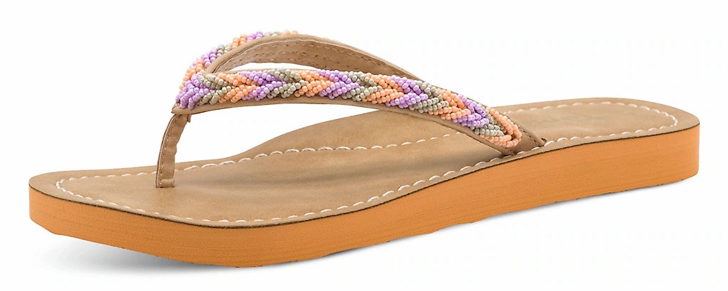 Tamaris Zehentrenner, Sommerschuh, Schlappen, Strandschuh in Flechtoptik günstig online kaufen