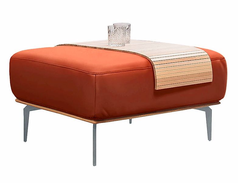 W.SCHILLIG Polsterhocker "run" mit elegantem Holzsockel, Füße in Silber mat günstig online kaufen
