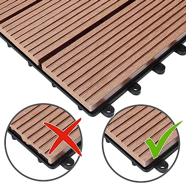 Casaria Holzfliesen 44x Klassik Terrakotta, Terrassenfliesen günstig online kaufen