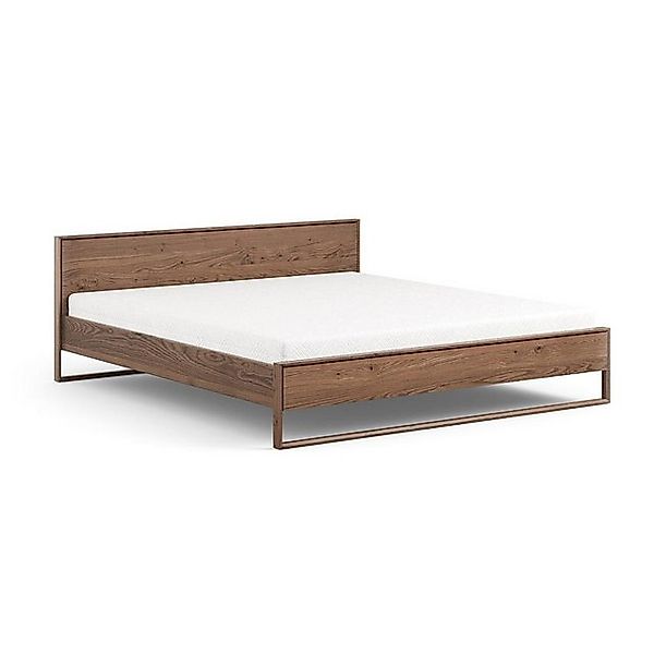 Natur24 Einzelbett Aria Bett 140x200 cm Eiche rauchig Massiv Eichenbett günstig online kaufen