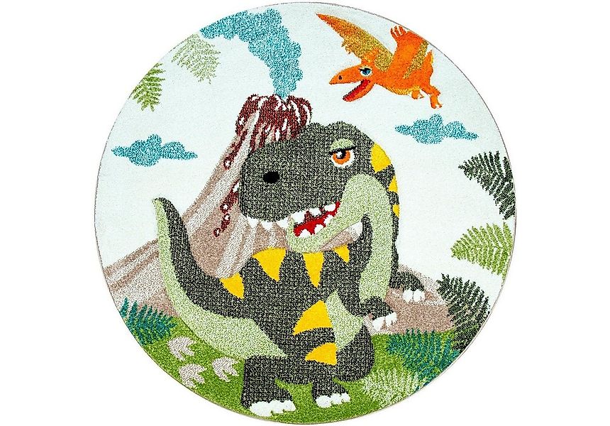 Paco Home Kinderteppich Diamond 636, rund, Höhe: 18 mm, 3D-Design, Motiv Di günstig online kaufen