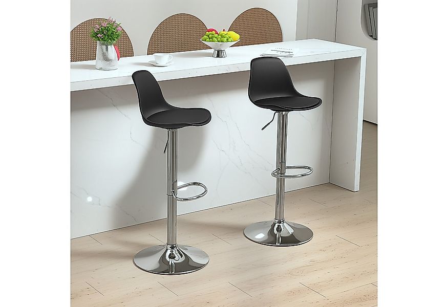 HOMCOM Barhocker Gepolstert Barstuhl mit Stahlgestell, Lehne (360° Drehbar günstig online kaufen