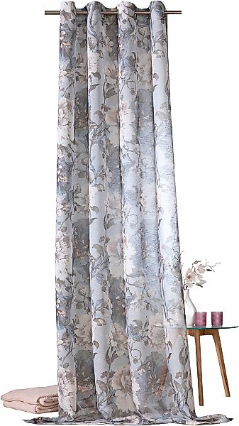 Weckbrodt Vorhang "Charlotte" Ösen 1 Stk. tlg. Leinen, halbtransparent, flo günstig online kaufen