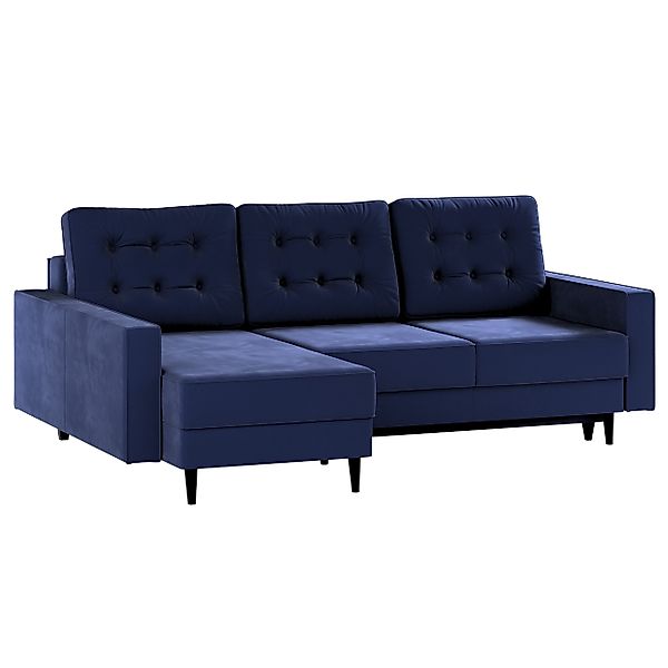 Ausklappbares Ecksofa Svein, dunkelblau, 224x164x91, Polsterstoffe (RI81) günstig online kaufen