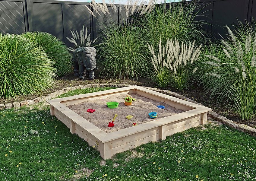 KONIFERA Sandkasten, BxLxH: 150x150x24 cm günstig online kaufen