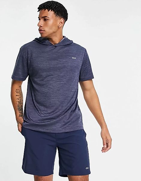 ASOS 4505 – Locker geschnittenes Sport-T-Shirt mit Kapuze-Marineblau günstig online kaufen