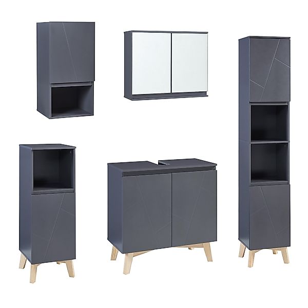en.casa Badmöbel-Set, (Komplett-Set, 5-St), »Overath« 5 günstig online kaufen