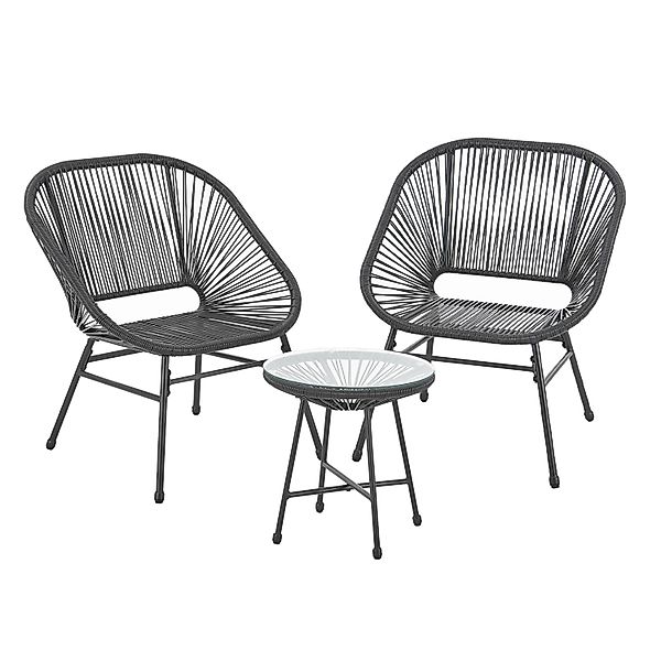 Svita Tulum Balkon-Möbel 3-tlg. Garten-Möbel Set Balkonstühle Mit Tisch Sch günstig online kaufen