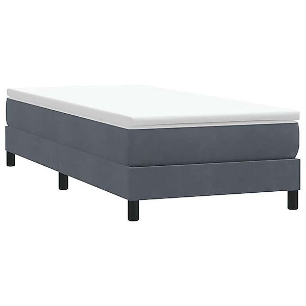 vidaXL Bett Boxspringbett ohne Matratze Dunkelgrau 100x220 cm Samt günstig online kaufen