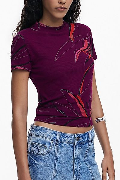 Desigual T-Shirt Lila Damen Kurzarm-T-Shirt mit Rundhalsausschnitt günstig online kaufen