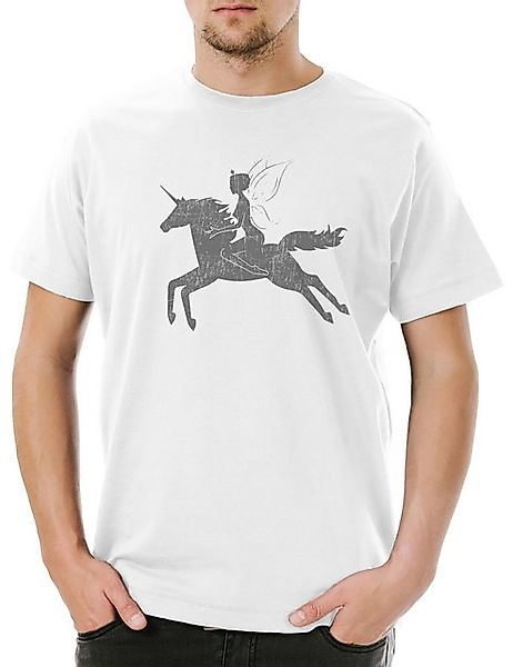 Urban Backwoods Print-Shirt Fairy Riding Unicorn Herren T-Shirt Einhorn Reg günstig online kaufen