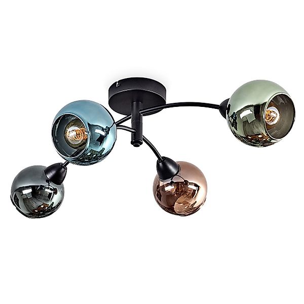 hofstein Deckenleuchte Deckenlampe aus Metall/Glas in günstig online kaufen