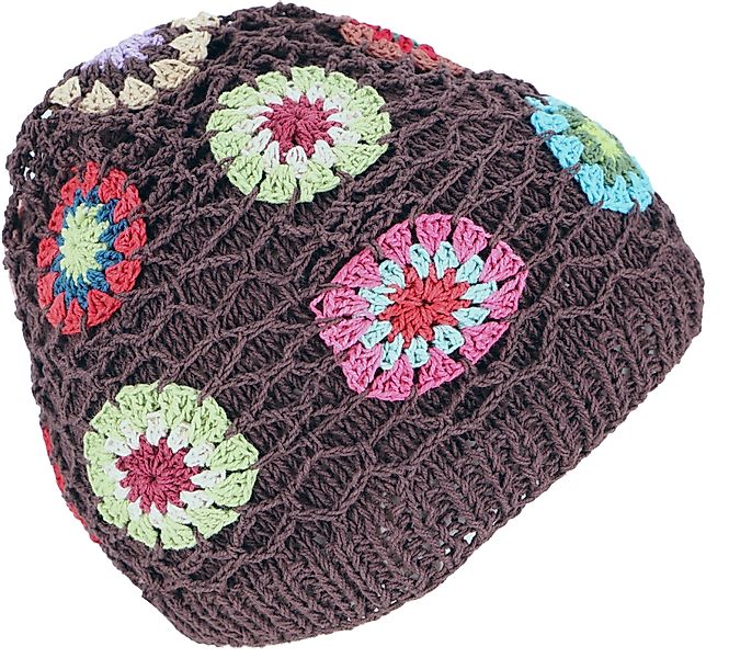 Guru-Shop Strickmütze Bunte Beanie, Baumwoll-Häkelmütze Granny günstig online kaufen