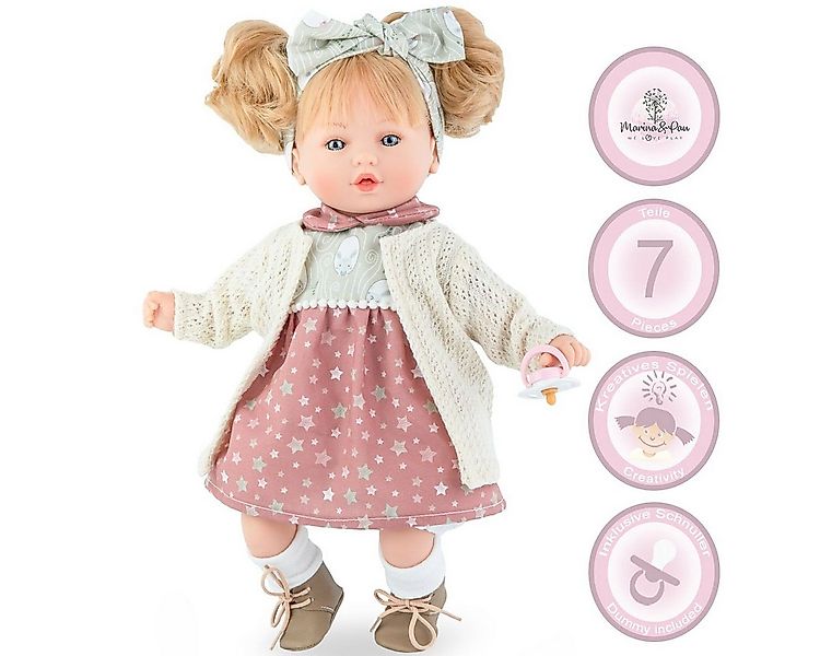 Marina & Pau Anziehpuppe Leonie 40 cm mit langen Haaren Weichkörper günstig online kaufen