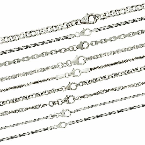 HOPLO Panzerkette Silberkette Ankerkette diamantiert 36cm günstig online kaufen