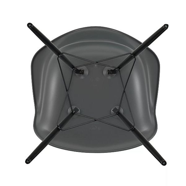 Vitra - Eames Plastic Armchair DAW Gestell Ahorn schwarz - granitgrau/Sitzs günstig online kaufen