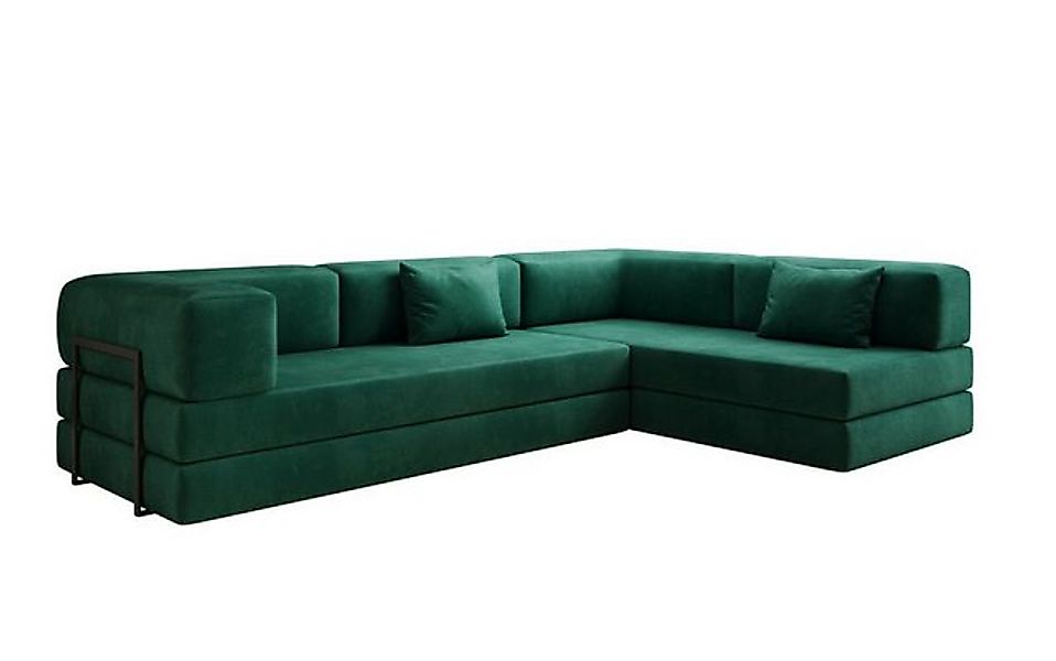 Luxusbetten24 Sofa Designer Sofa Lazy L in Samt, mit Liegefunktion und Samt günstig online kaufen