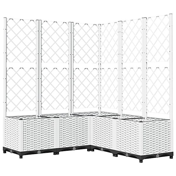 vidaXL Pflanzkübel mit Rankgitter Weiß 120x120x136 cm PP 153288 günstig online kaufen