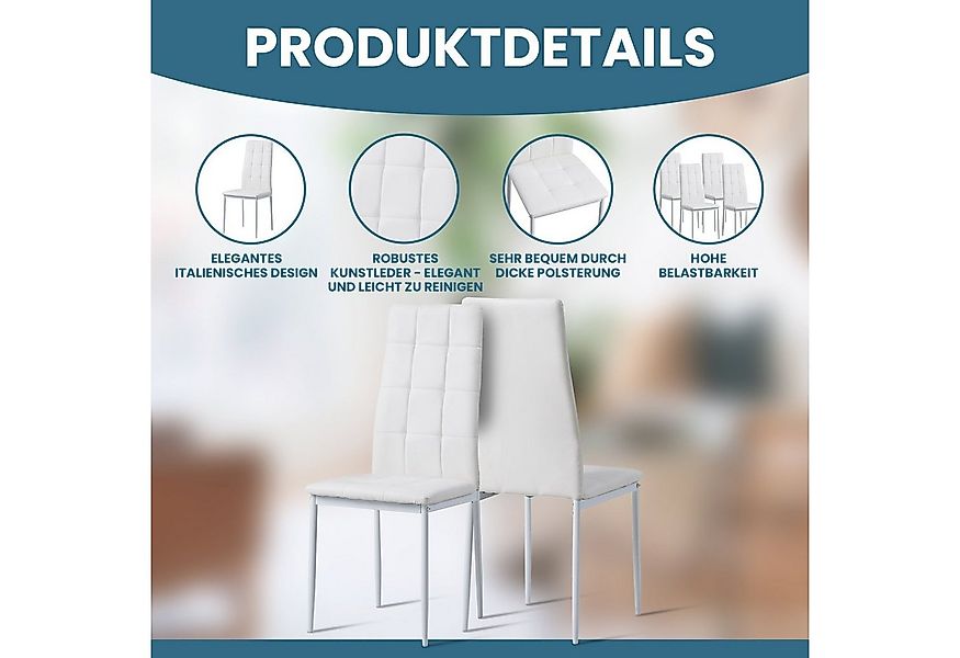 Albatros International Esszimmerstuhl Esszimmerstühle RIMINI 4er SET Weiss günstig online kaufen