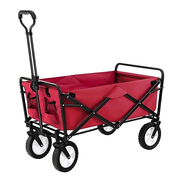 Costway Bollerwagen Faltbar mit Griff & Getränkehaltern Rot günstig online kaufen