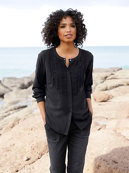 heine Klassische Bluse Rüschenbluse . günstig online kaufen