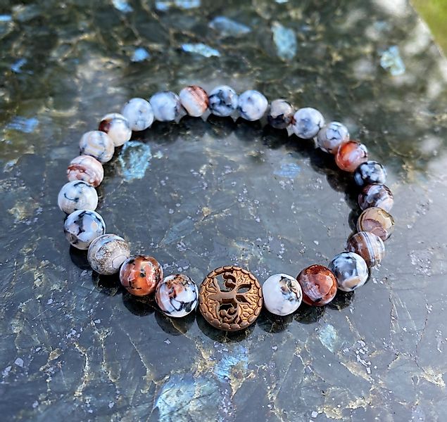 NAHLE Perlenarmband Lebensbaum Achat Naturstein Armband günstig online kaufen