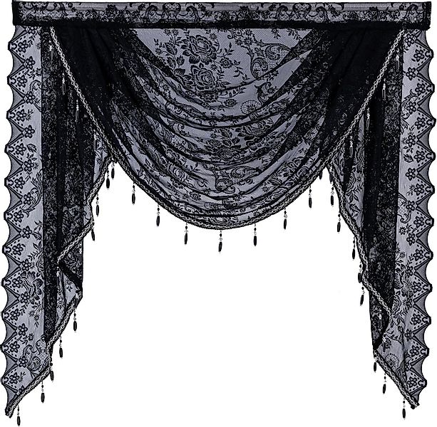 Kaket Vorhang Blumen Vintage Deko Vorhang, halbtransparente Spitzenvorhänge günstig online kaufen