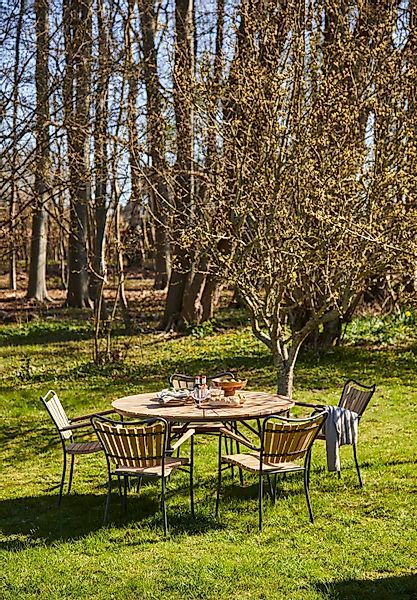 Cinas Sitzgruppe Ellen, Gartentisch, Rund, Teak, günstig online kaufen