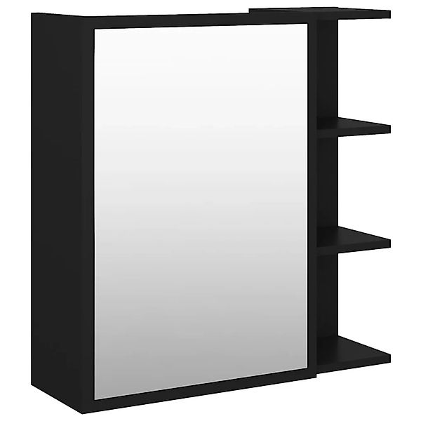 vidaXL Bad-Spiegelschrank Schwarz 62,5x20,5x64 cm Holzwerkstoff 803309 günstig online kaufen