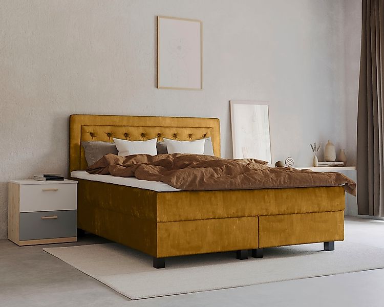 Home affaire Boxspringbett "Jeanne" inkl. Topper mit Taschen-Federkernmatra günstig online kaufen