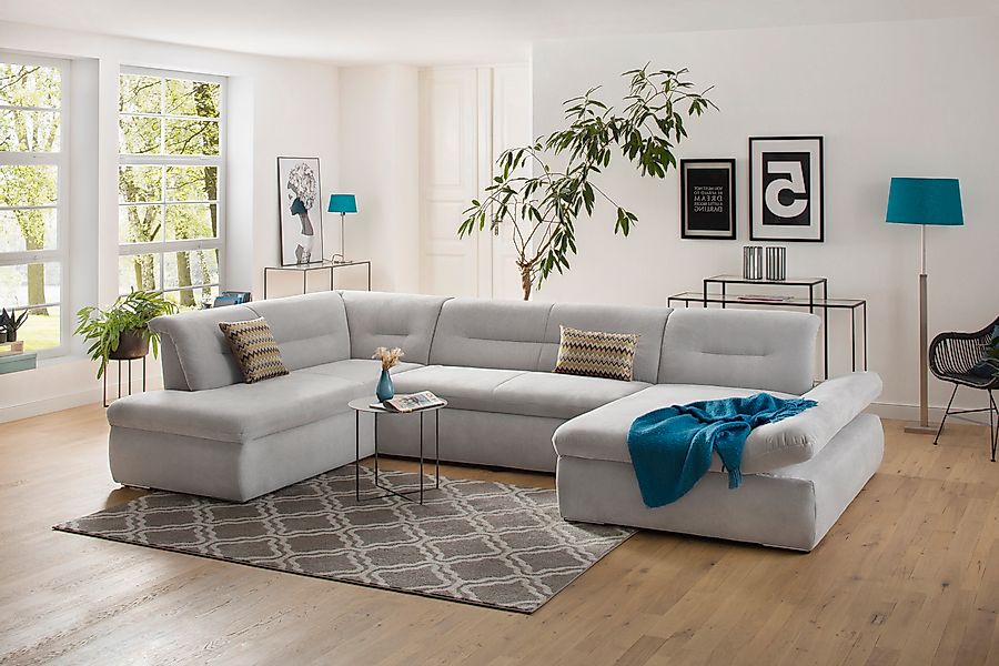 Home affaire Wohnlandschaft »Avesa U-Form« Wahlweise mit Armteilverstellung günstig online kaufen