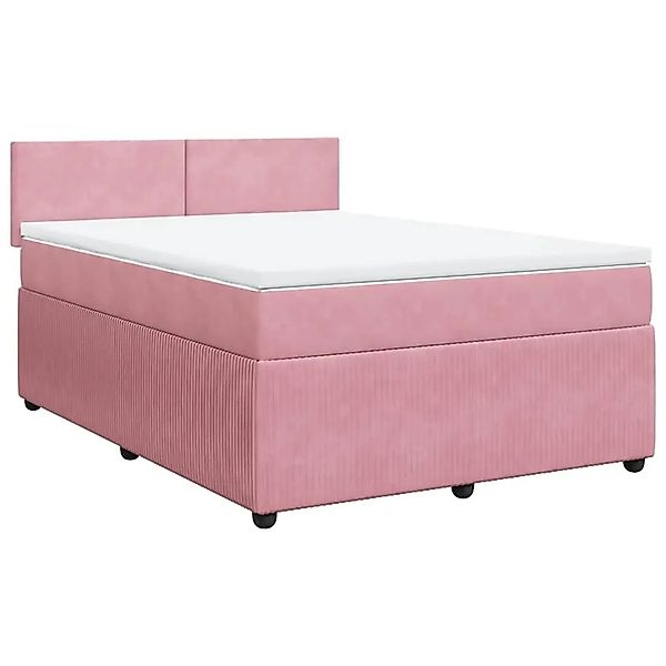 vidaXL Boxspringbett mit Matratze Rosa 140x200 cm Samt 3287757 günstig online kaufen