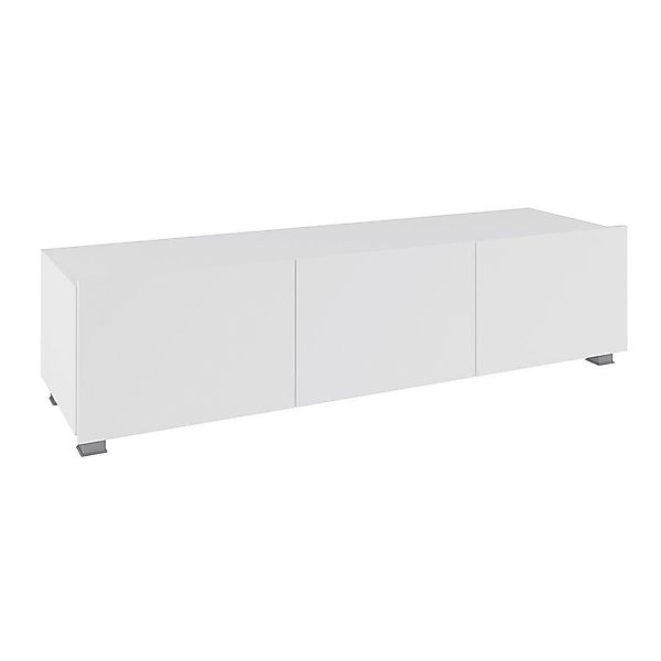 Lomadox Lowboard CAIRNS-132, in weiß Hochglanz, günstig online kaufen