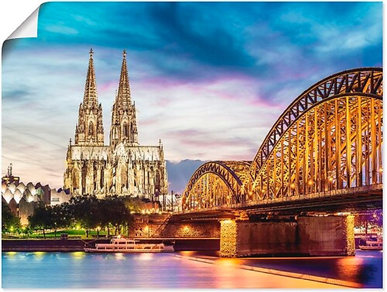 Artland Wandbild "Dom und Brücke in Köln", Deutschland, (1 St.), als Leinwa günstig online kaufen