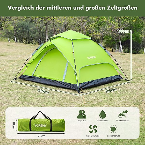 Yorbay Kuppelzelt für 4-Personen-Familie, doppelwandig wasserdicht günstig online kaufen