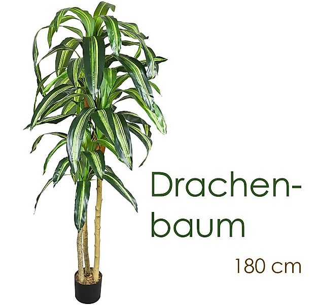 Kunstbaum Drachenbaum Kunstpflanze Kunstbaum Künstliche Pflanze 180 cm Echt günstig online kaufen