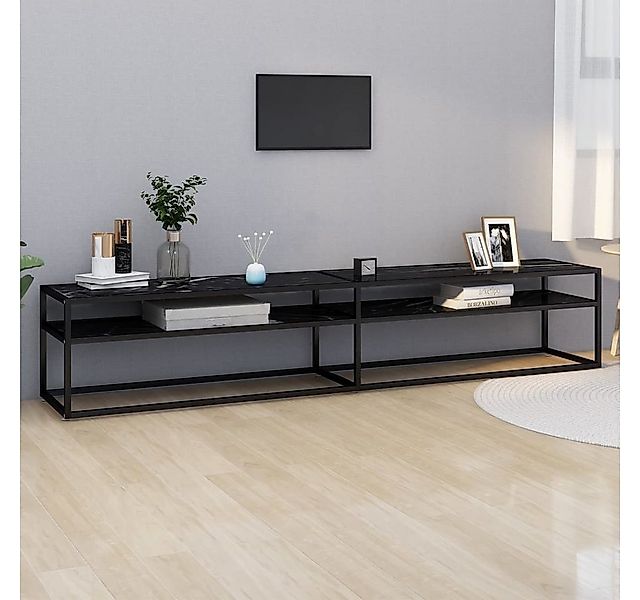 vidaXL Schrankmodule TV-Schrank Schwarz Marmor-Optik 220x40x40,5 cm Hartgla günstig online kaufen