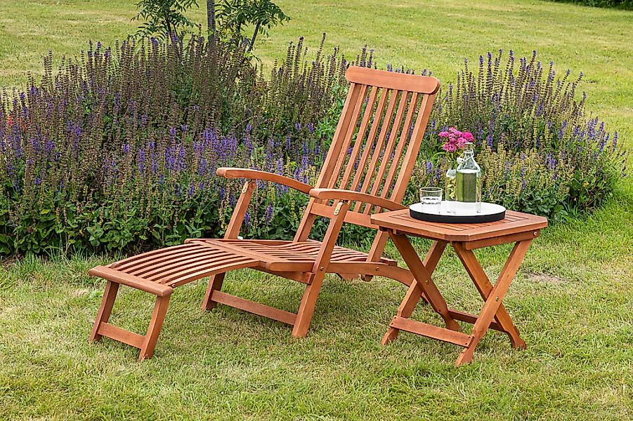 MERXX Gartensessel "Deckchair", (Set, 2 St., 1x Sessel, 1x Klapphocker), in günstig online kaufen