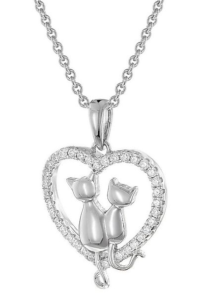 trendor Kette mit Anhänger Damen-Katzen 925 Silber Rhodiniert günstig online kaufen