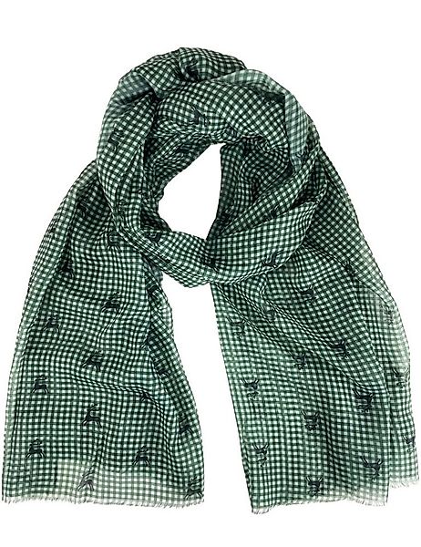 Trachtenland Schal Trachtenland Halstuch - Kariert Hirschmotiv 185x70 cm günstig online kaufen