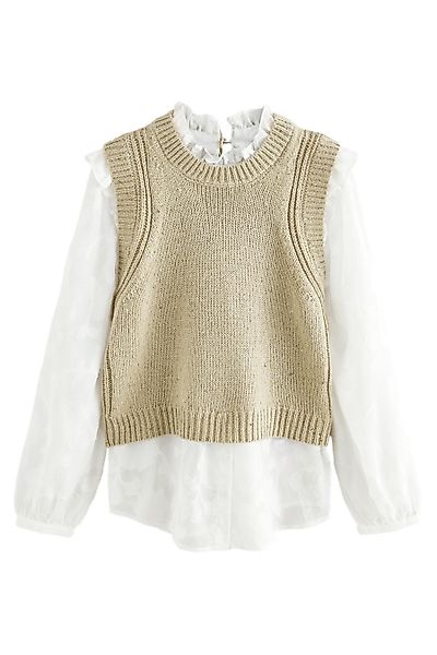 Next Stricktop Strick-Tanktop mit Hemdlage und günstig online kaufen