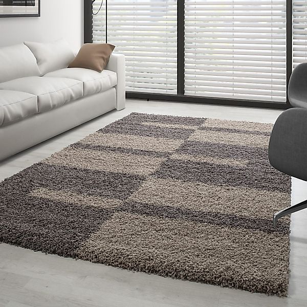 Carpettex Hochflor-Teppich Kariert Design, Läufer, Höhe: günstig online kaufen